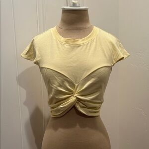 Isabel Marant Women’s Yellow Twist-Front Top